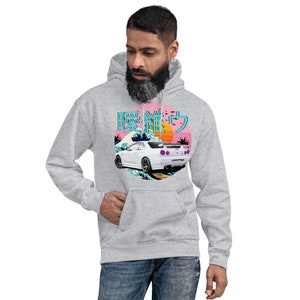 Vaporwave Japanese Aesthetic Skyline GTR R34 JDM Tuner Car Drift Racing  Hoodie