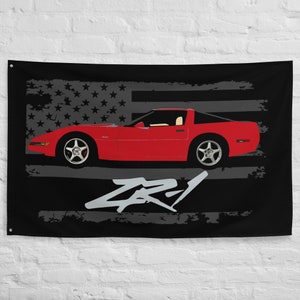 Torch Red 1994 Chevy Corvette C4 ZR-1 Custom Vette Driver Gift Garage Office Man Cave Banner Flag 34.5&quot; x 56&quot;  - Gift