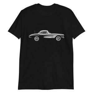 Black C1 Corvette 1950s Antique Collector Car Gift Short-Sleeve  T-Shirt
