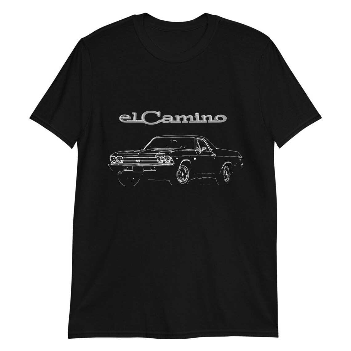 JG Infinite 1971 Chevy El Camino SS T-Shirt - Classic Muscle Car Art Gift For Men & Women, Short-Sleeve Tee - View #5