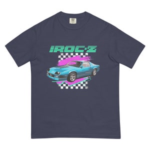 Retro Chevy Car Graphic Tee, Camaro IROC-Z, 80s 90s Aesthetic - Men’s garment-dyed heavyweight t-shirt