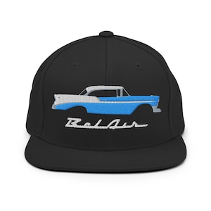 Cappellino snapback Belair, Chevrolet Bel Air turchese del 1956, auto d&#39;epoca da collezione, 56