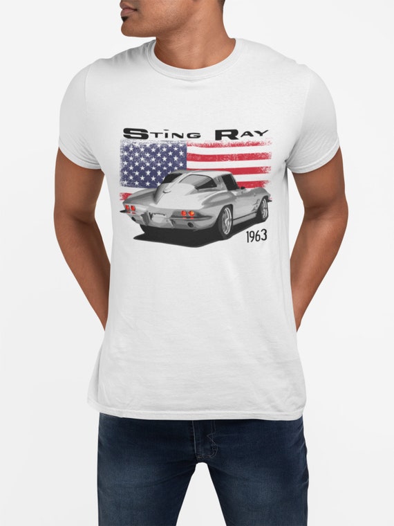 T-shirt Blanc Corvette Sting Ray - Modèle Basique - Taille Régulière - Neuf Avec étiquettes