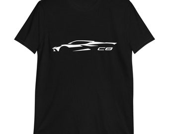 2023 Corvette C8 Outline 8th Gen Mid Engine Vette Gift Short-Sleeve T-Shirt