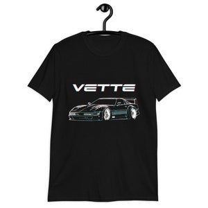 Corvette C4 80s Aesthetic Custom Line Art Short-Sleeve  T-Shirt