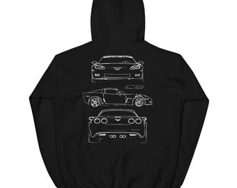 2007 Corvette C6 Z06 Hoodie: Custom Outline Art Gift