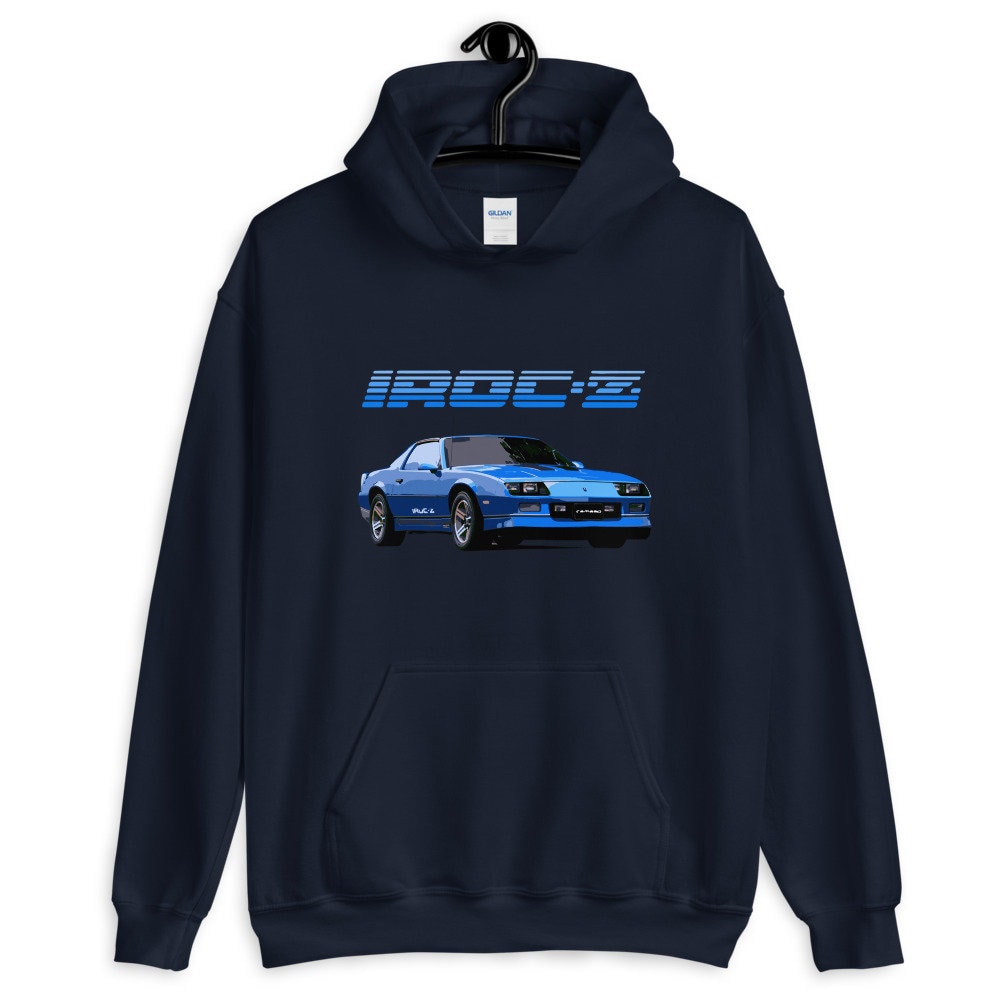 1980s Chevy Camaro IROC-Z Unisex Hoodie - Black, Automotive Themed, Premium Cotton Blend