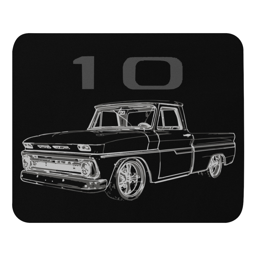 1966 Chevy C10 Custom Outline Art Antique Collector Truck Gift Mouse