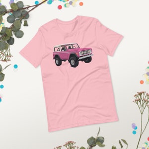 Retro Pink Ford Bronco Truck Short-Sleeve  T-Shirt