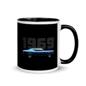1969 Chevy 69 Chevelle American Muscle Car Owner Gift Mug with Color Inside