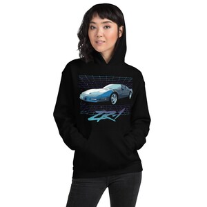 Chevy C4 Corvette ZR1 Unisex Hoodie – Black Automotive Hooded Sweatshirt - View #9