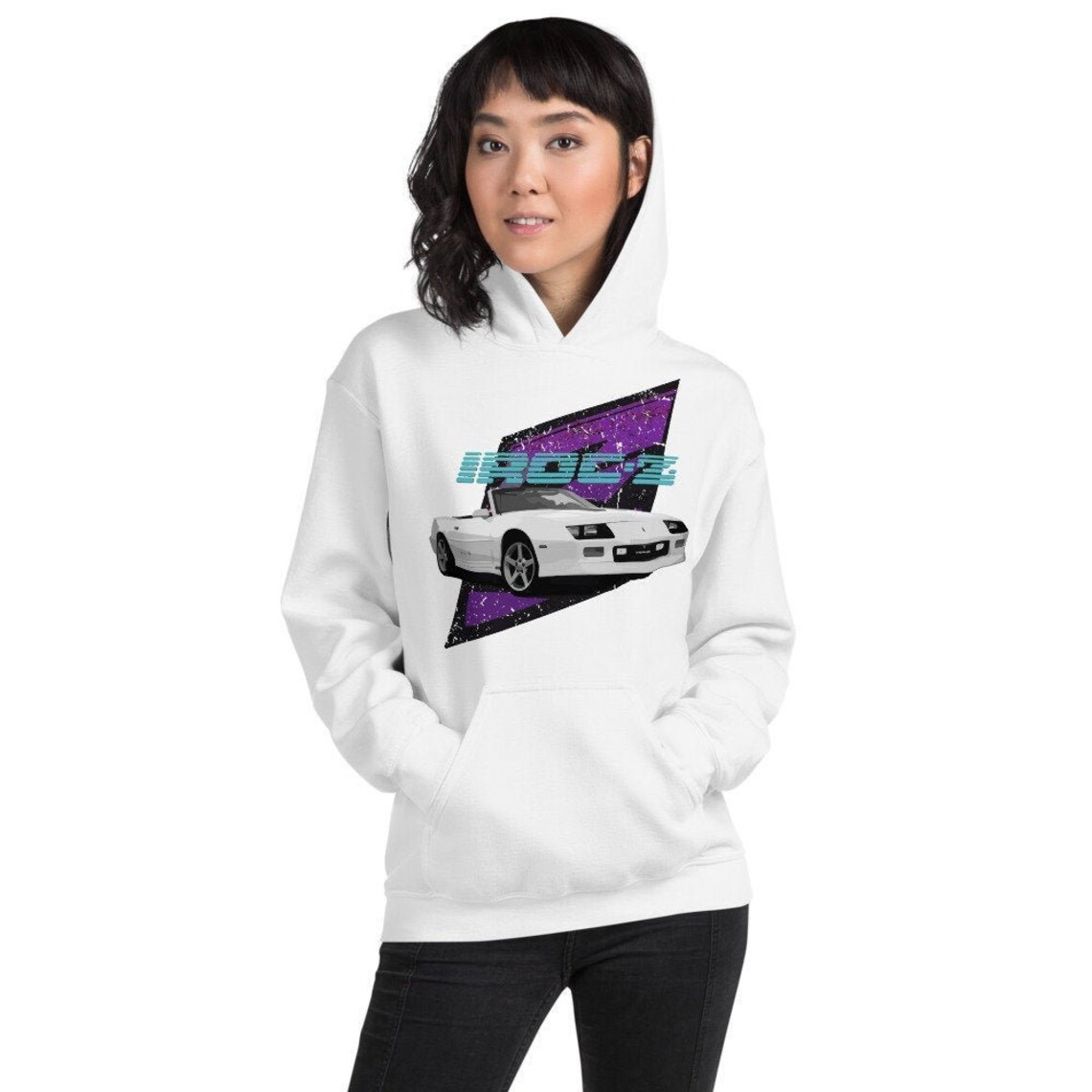 Retro 1980's White Chevy IROC-Z Camaro Z28 Short Sleeve T-Shirt – Unisex Classic Car Tee