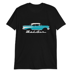 1957 Bel Air Antique 57 Chevy Classic Car Turquoise and White Top T-Shirt