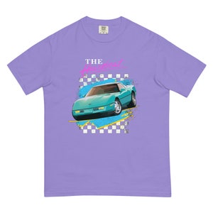 Retro Old School Car Graphic Tee, Corvette c4, 80s Aesthetic, The heartbeat - Men’s garment-dyed heavyweight t-shirt