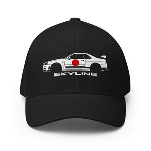 R34 GTR Hat Skyline flex paßt für JDM Car Enthusiasts Japanische Automobilkultur Struktur-Twill Cap