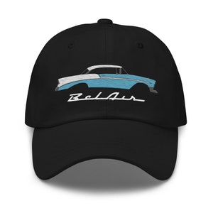 1956 Chevy Bel Air Turquoise Antique Car Collector Cars 56 Belair Dad hat  - Gift Idea