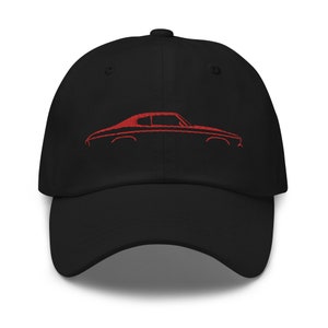 1970 Chevelle Silhouette Collector Car Owner Gift Chevy Muscle Cars Red Lines Custom Embroidered Dad hat  - Gift Idea
