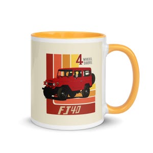 Retro Red Land Cruiser FJ40 Mug: 11 oz Ceramic Coffee Cup