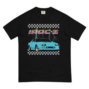 Retro Old School Car Graphic Tee Camaro Iroc-Z 80s Aesthetic Men’s garment-dyed heavyweight t-shirt