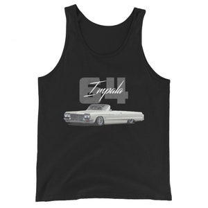 1964 Chevy Impala 2 Door Convertible Lowrider Classic Car Unisex Tank Top