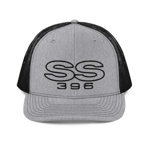 SS 396 hat, Chevy Engine Trucker Cap | Vintage Muscle Car Snapback Hat | Mesh Back Chevy Owner Gift | Classic Cap for Car Enthusiasts