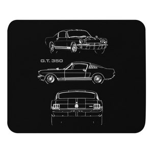 1965 Mustang Shelby GT350 Collector Car Gift Sketch Art Mouse pad