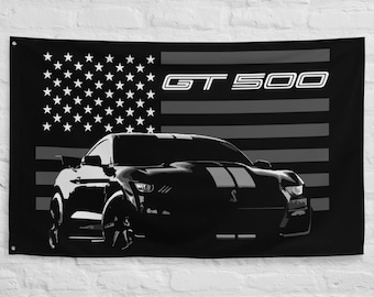 2020 Mustang GT500 Stang Driver Gift Custom Car Club Garage Office Man Cave Banner Flag 34.5&quot; x 56&quot;  - Gift