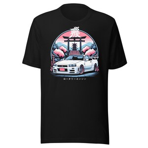 Japanese Aesthetic R34 Skyline GTR t-shirt for JDM Fans 90s Japan Car Culture GT-R Tee