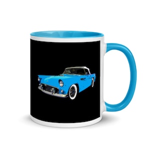 1955 Ford Thunderbird American Classic Car Custom Art Mug with Color Inside