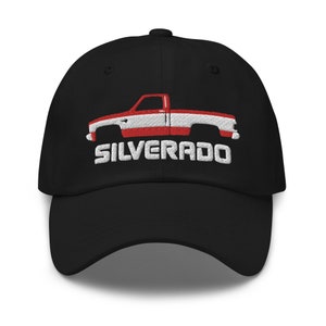 Chevy C10 Silverado 1987 mit quadratischem Körper amerikanischer Pick-up Truck Dad Hut