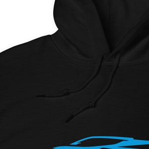 JG Infinite Sports Car 'Vette C5 Custom Outline Art Hoodie - Unisex, Black, Automotive Enthusiast Gift - View #11