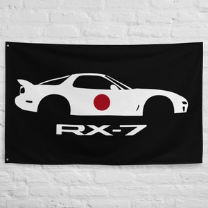 RX-7 JDM TUNER Schablone Japanischer Kreiskolbenmotor Sportwagen RX7 Fahrer Garage Büro Mann Höhle Banner Flagge 34.5 &quot;x 56&quot; - Geschenk