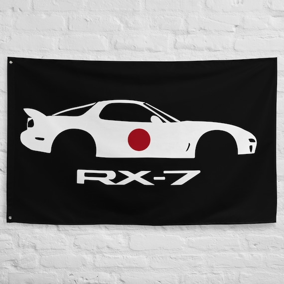 RX-7 JDM Flag: Japanese Rotary Engine Sportscar Banner (34.5