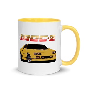 1980&#39;s Yellow Chevy Camaro IROC-Z Z28 Mug with Color Inside