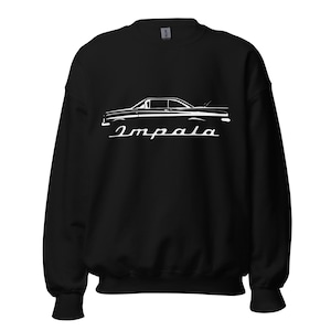 1959 Chevy Impala Silhouette Emblem Antique Collector Car  Sweatshirt