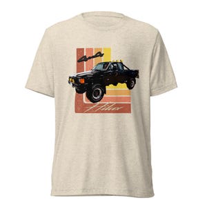1985 Hilux Shirt 4x4 Marty McFly Pickup Truck T-shirt | Vintage Style Retro Toyota Hilux Off Road Classic Car Enthusiast Tee