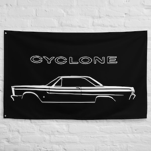 1965 Mercury Comet Cyclone Car Banner: Automotive Garage Decor (34.5&quot; x 56&quot;)