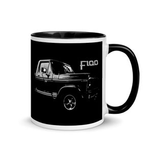 Ford F100 Ranger Vintage Truck Mug with Color Inside