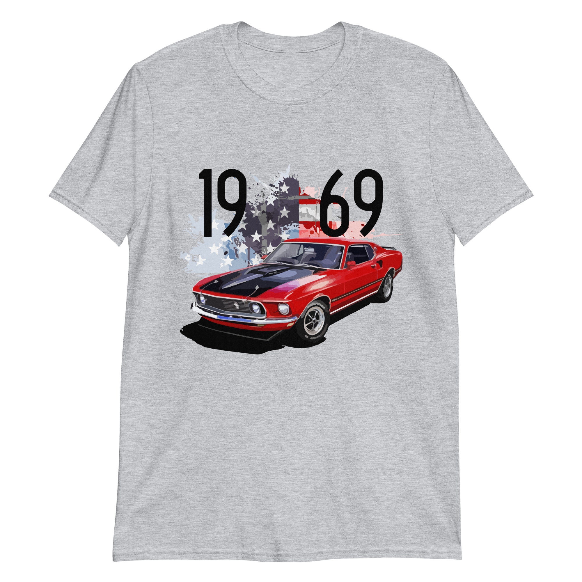 Discover 1969 Red Mustang Mach 1 American Muscle Car T-Shirt