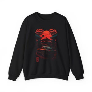 Supra MK4 Crewneck Sweatshirt: JDM Japan Sunset Mt. Fuji