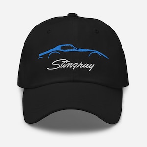 Casquette brodée personnalisée bleu C3 Corvette voiture de sport Stingray Silhouette 3e génération pilote Vette