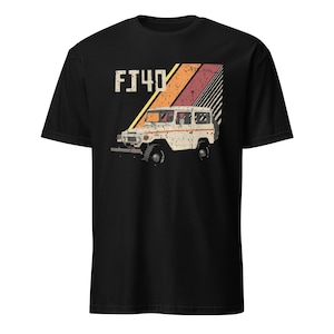 FJ40 ランドクルーザー ヴィンテージ 4x4 トラック Tシャツ、オフロード トヨタ FJ クルーザー レトロ SUV、クラシックアメリカンカー愛好家へのギフト