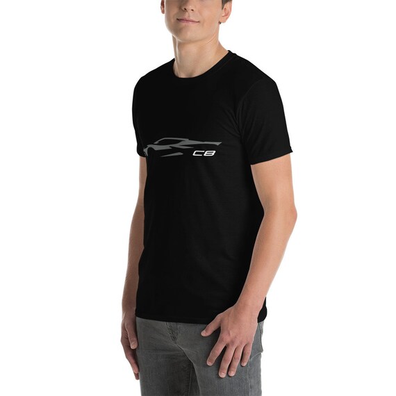 Corvette C8 Silhouette Hypersonic Gray Short-sleeve T-shirt
