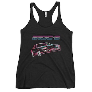 Chevy Camaro IROC-Z Miami Vibes Line Art Retrowave Women&#39;s Racerback Tank