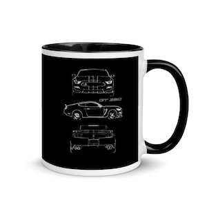2017 Mustang Shelby GT350 Custom Outline Art Gift Mug with Color Inside