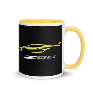 2023 Corvette Z06 C8 Accelerate Yellow Custom Mug with Color Inside