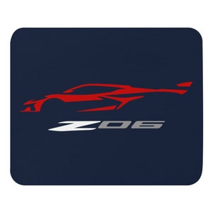 2023 Corvette Z06 C8 Torch Red Vette Silhouette Custom Mouse pad