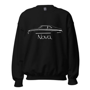1972 Chevy Nova Black Silhouette American Muscle Car Owner Gift Sweatshirt
