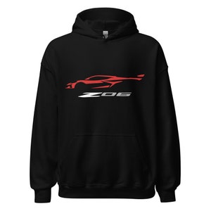 2023 Corvette Z06 C8 Torch Red Vette Silhouette Custom Hoodie