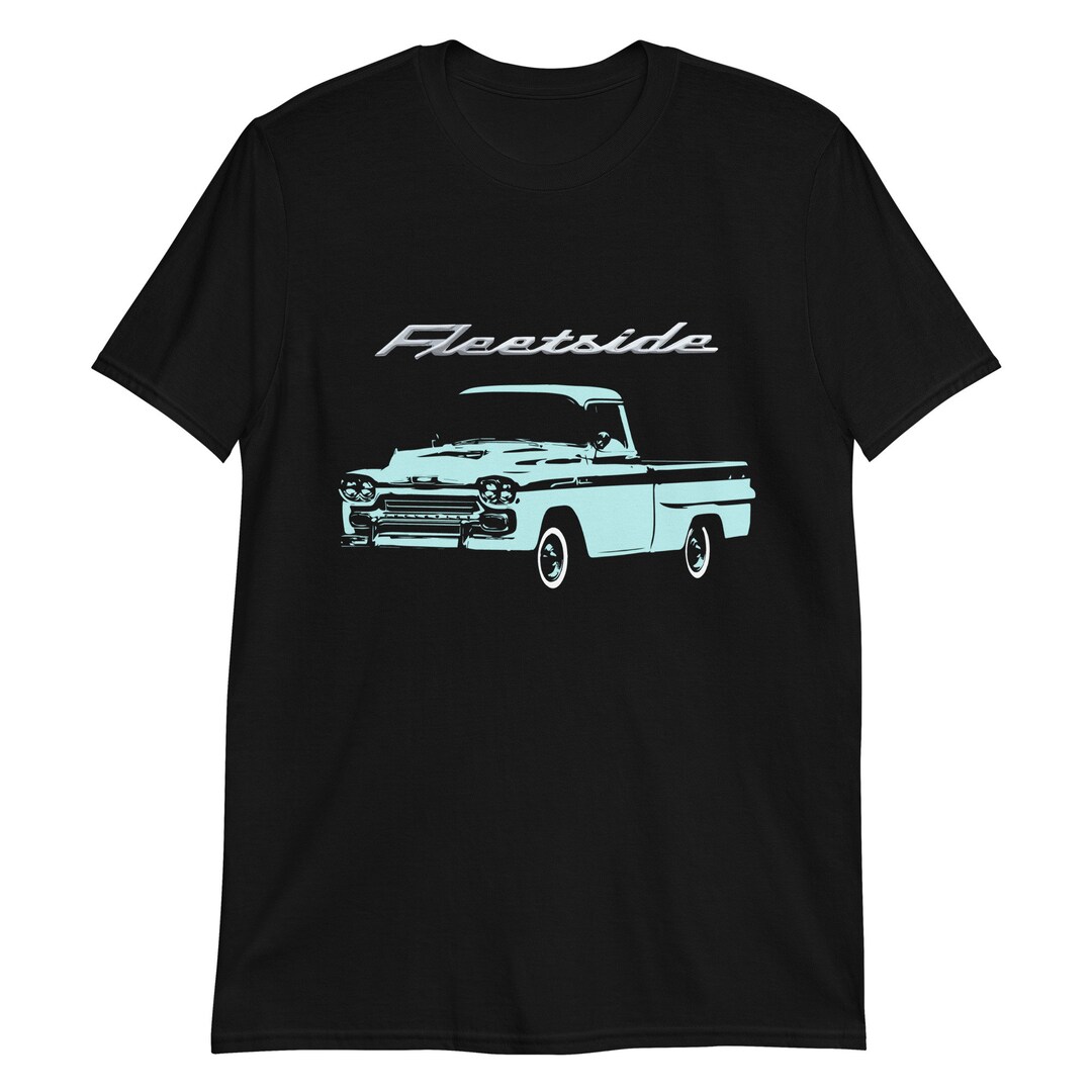 JG Infinite 1985 Chevy C10 Silverado Square Body Pickup Truck T-Shirt - Fleetside Design Short Sleeve Tee - View #10